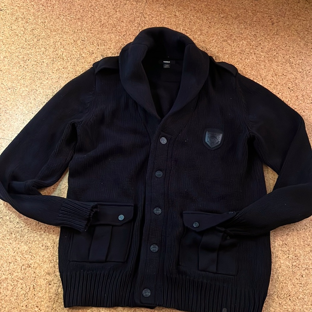 Heavy gauge shawl cardigan